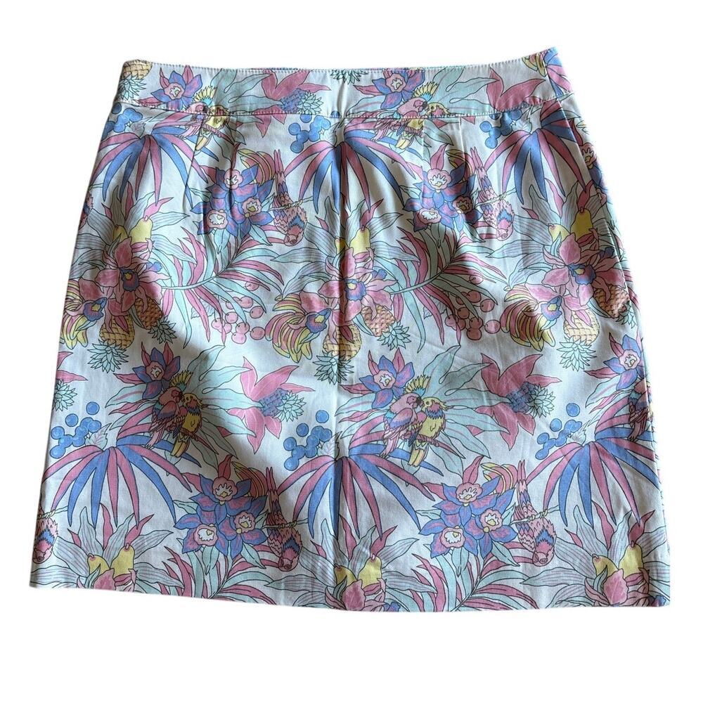 Talbots NWT Pastel Floral Mini Skirt 100% Cotton Spring Preppy Cottagecore - Picture 2 of 5